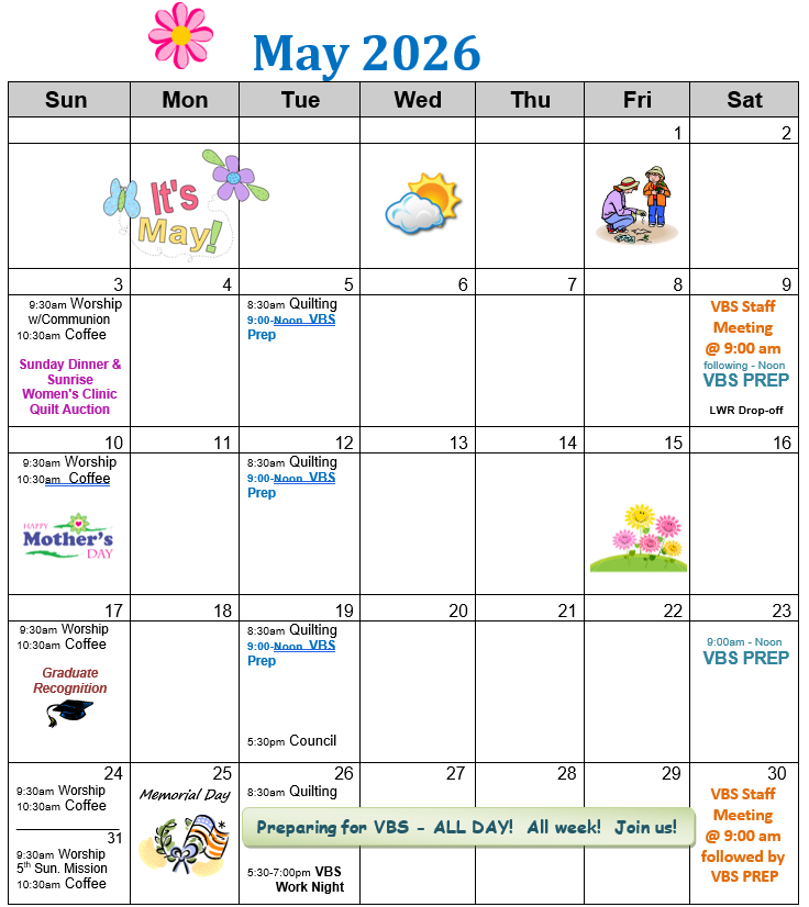 may calendar 052026